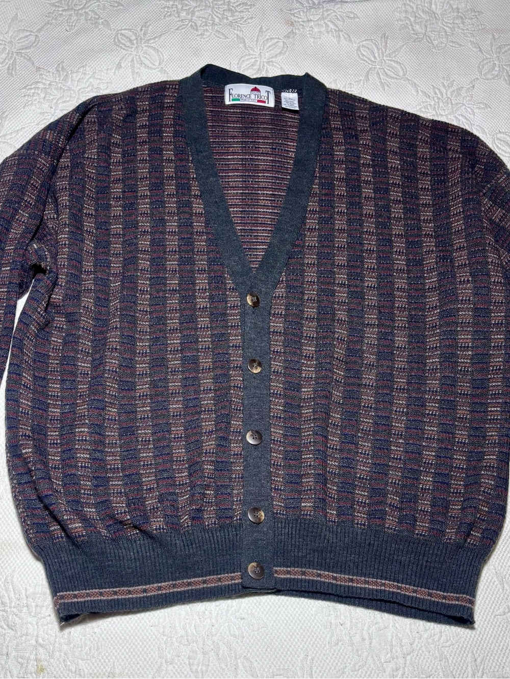 Vintage 80’s Florence Tricot Coogie Style Cardigan!